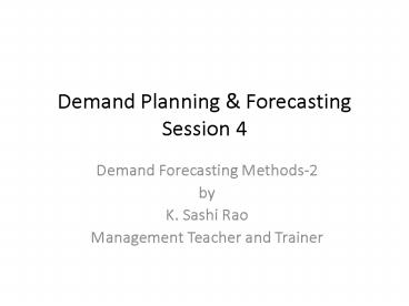 Demand Planning