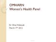 OMHARN Women's Health Panel PowerPoint PPT Presentation