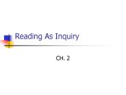 Reading As Inquiry