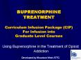 BUPRENORPHINE TREATMENT Curriculum Infusion Package (CIP) For Infusion into Graduate Level Courses PowerPoint PPT Presentation
