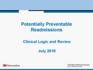Potentially Preventable Readmissions