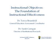 Instructional Objectives: The Foundation of Instructional Effectiveness