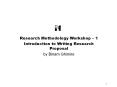 Research Methodology Workshop  PowerPoint PPT Presentation