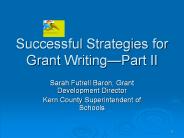 Successful Strategies for Grant Writing