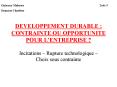 DEVELOPPEMENT DURABLE : CONTRAINTE OU OPPORTUNITE POUR L'ENTREPRISE ? PowerPoint PPT Presentation