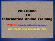 Informatica Online Training and Placement Assistance