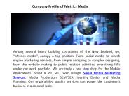Corporate Profile of Metrics Media