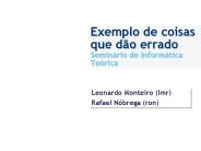 Exemplo de coisas que d