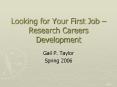 Looking for Your First Job  PowerPoint PPT Presentation