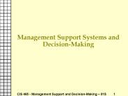 Management Support Systems and Decision-Making