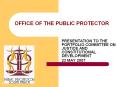 OFFICE OF THE PUBLIC PROTECTOR PowerPoint PPT Presentation