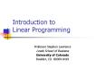 Introduction to Linear Programming PowerPoint PPT Presentation