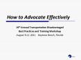How to Advocate Effectively PowerPoint PPT Presentation