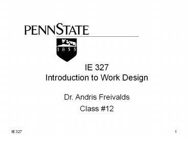 Introduction to Work Design