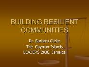 BUILDING RESILIENT COMMUNITIES