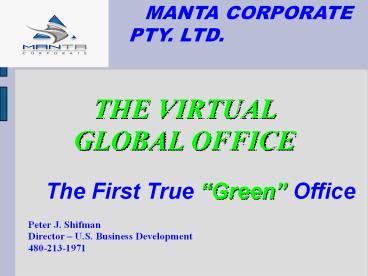 MANTA CORPORATE       PTY. LTD.