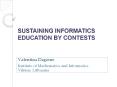 SUSTAINING INFORMATICS EDUCATION BY CONTESTS PowerPoint PPT Presentation