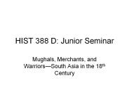 HIST 388 D: Junior Seminar