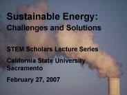 Sustainable Energy: