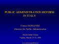 PUBLIC ADMINISTRATION REFORM IN ITALY PowerPoint PPT Presentation
