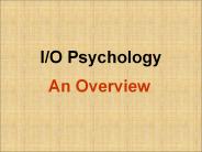 I/O Psychology