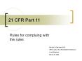 21 CFR Part 11 PowerPoint PPT Presentation