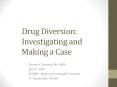 Drug Diversion:   Investigating and Making a Case PowerPoint PPT Presentation
