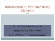 Introduction to Evidence Based Medicine