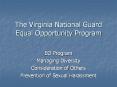 The Virginia National Guard Equal Opportunity Program PowerPoint PPT Presentation