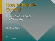 How to Handle Conflict