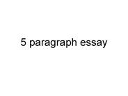 5 paragraph essay