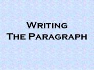 Writing The Paragraph