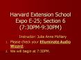 Harvard Extension School Expo E-25; Section 6 (7:30PM-9:30PM) PowerPoint PPT Presentation