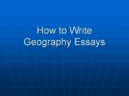 How to Write Geography Essays