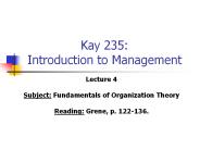 Kay 235: Introduction to Management