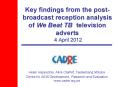 Key findings from the post-broadcast reception analysis of We Beat TB television adverts 4 April 2012 PowerPoint PPT Presentation