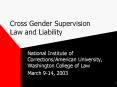 Cross Gender Supervision Law and Liability PowerPoint PPT Presentation