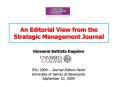 An Editorial View from the Strategic Management Journal PowerPoint PPT Presentation