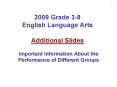 2009 Grade 3-8 English Language Arts Additional Slides PowerPoint PPT Presentation