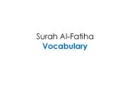Surah Al-Fatiha Vocabulary