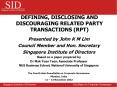 DEFINING, DISCLOSING AND DISCOURAGING RELATED PARTY TRANSACTIONS (RPT) PowerPoint PPT Presentation