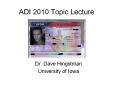 ADI 2010 Topic Lecture PowerPoint PPT Presentation