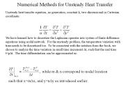 Numerical Methods for Unsteady Heat Transfer