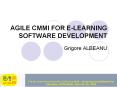 AGILE CMMI FOR E-LEARNING SOFTWARE DEVELOPMENT PowerPoint PPT Presentation