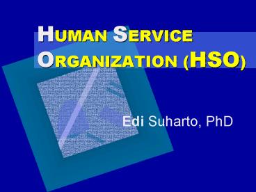 HUMAN SERVICE ORGANIZATION (HSO)