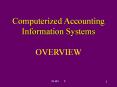 Computerized Accounting Information Systems OVERVIEW PowerPoint PPT Presentation