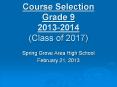 Course Selection Grade 9 2013-2014 (Class of 2017) PowerPoint PPT Presentation