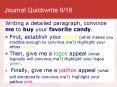 Journal Quickwrite 9/16 PowerPoint PPT Presentation