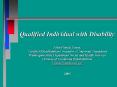 Qualified Individual with Disability John Patrick Evans, Certified Rehabilitation Counselor  PowerPoint PPT Presentation