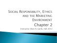 Social Responsibility, Ethics and the Marketing Environment PowerPoint PPT Presentation